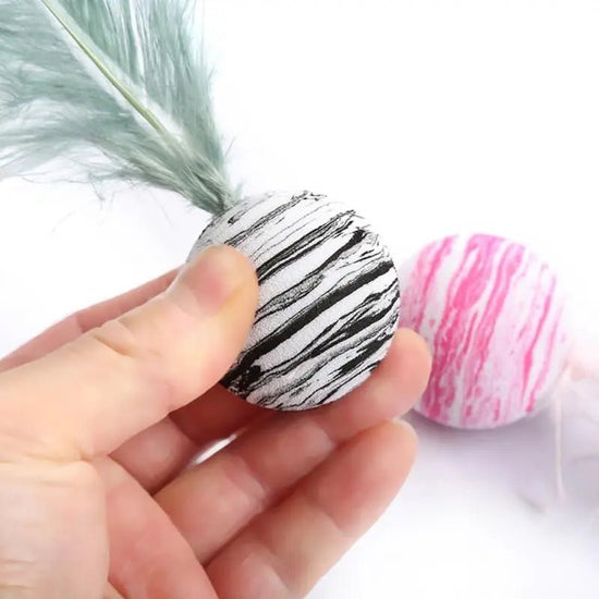 Funny Cat Toy - Feather Ball - My Pet Is Very Cute